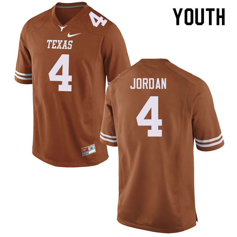 Youth #4 Austin Jordan Texas Longhorns College Football Jerseys Sale-Orange
